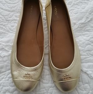 Coach Gold Ballet Flats size 8